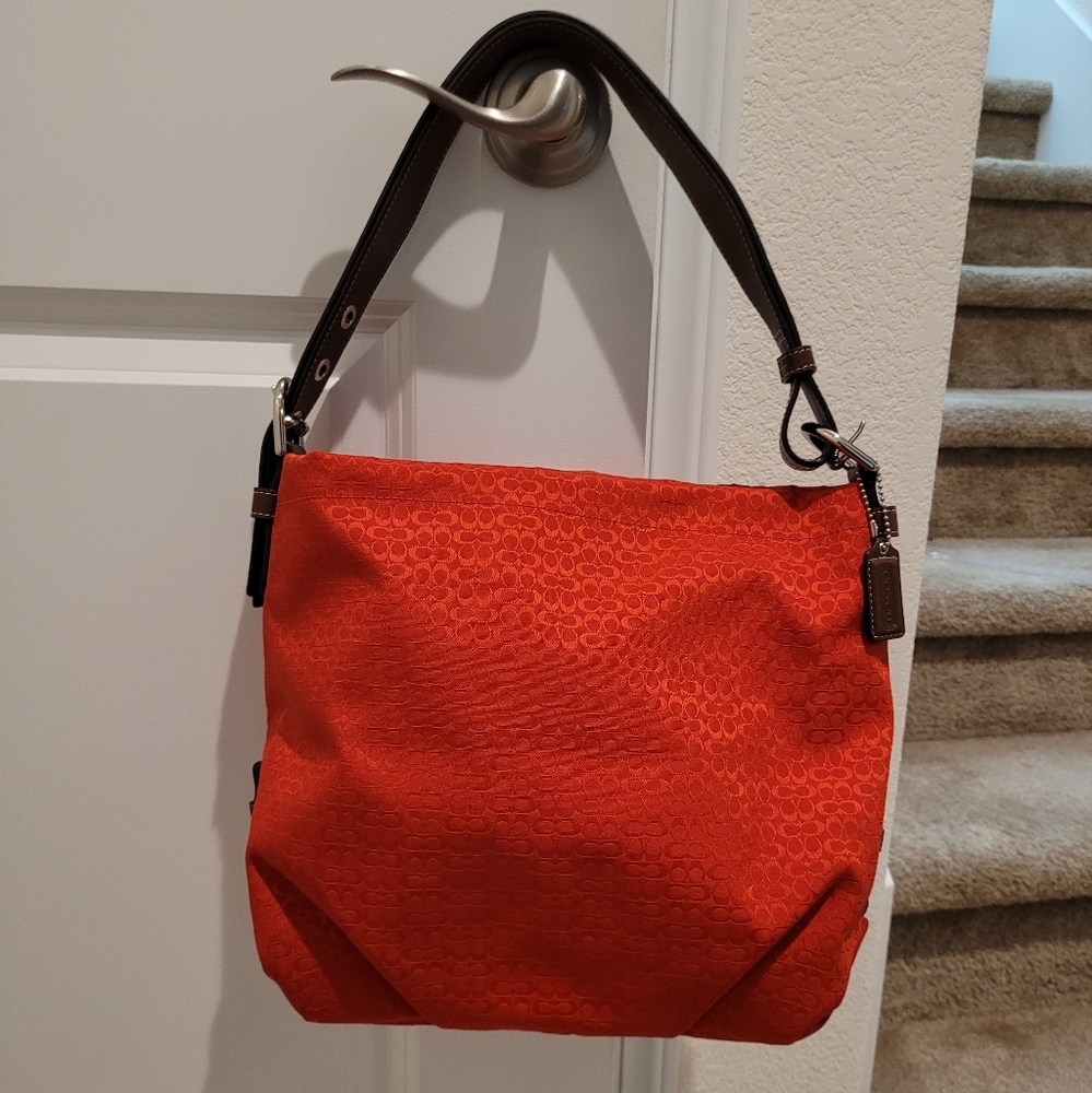 Rare orange signature small C Coach purse NEW